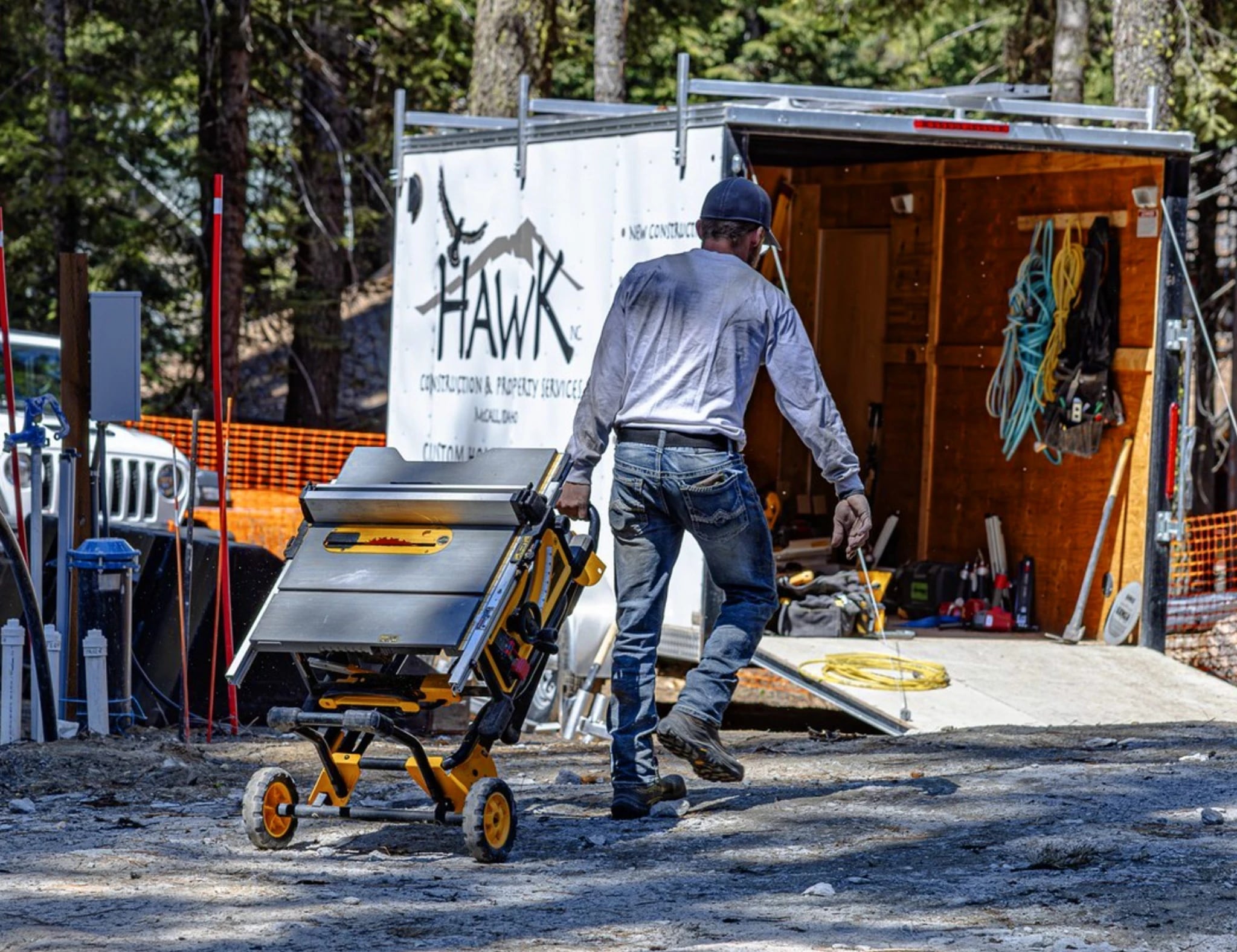 A Hawk Construction craftsman at work